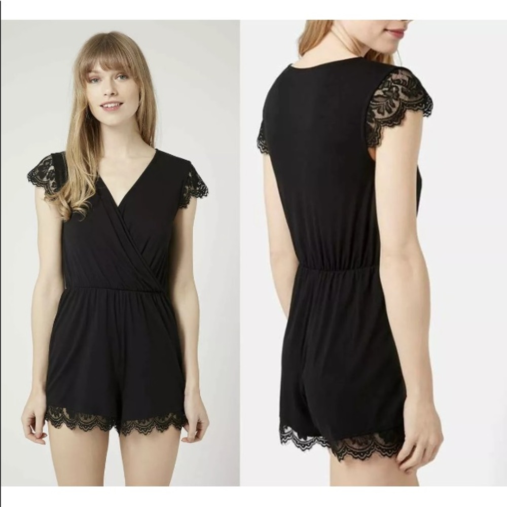 Topshop Lace Trim Romper